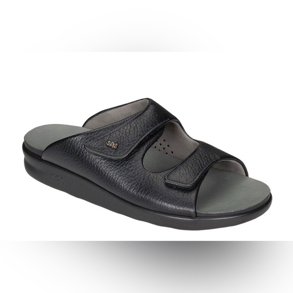 SAS Comfort Encore Slide Sandal Black, Adjustable Strap, Size 6 - Picture 1 of 10